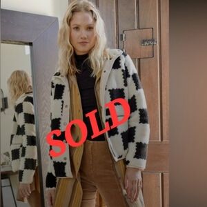 *SOLD* NWT Mystree Checker Fleece Jacket Black/White Size MEDIUM